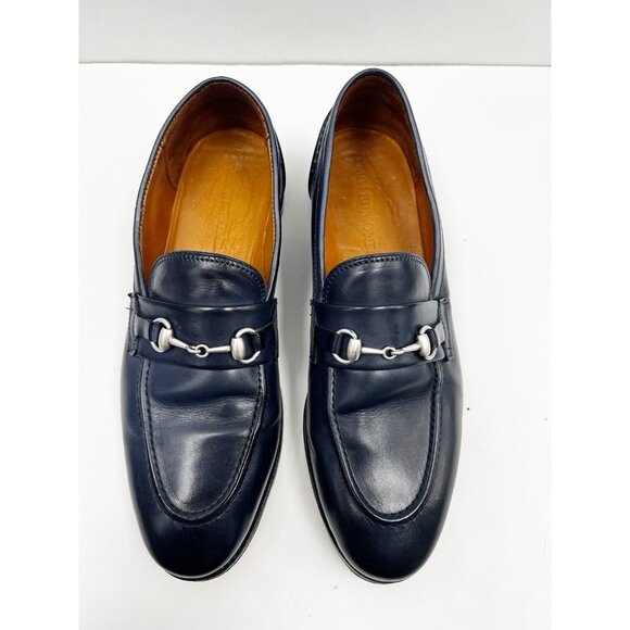 Allen Edmonds RANDOLPH Horse Bit Loafers Men’s 10 Shoes Leather Slip On Navy - Picture 3 of 13